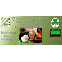 BBV Mitglieder und U16 Ticket 25.05.2025 - 25-jähriges Jubiläum SSC Fürth e.V. - Exhibition mit Neil Robertson